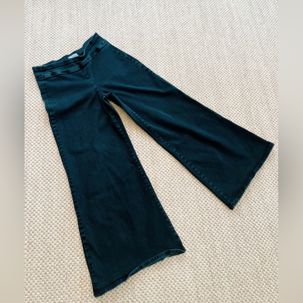 Frame Jet Set High Rise Wide Leg Jeans Sheen Noir - plus size Black Fits 29-34 - Picture 3 of 9